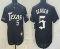 Texas Rangers #5 Corey Seager Black Fedasgoge Gothic Mexico 2025 Vapor Premier Limited Jersey