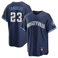 Chicago Cubs #23 Ryne Sandberg Player Navy Fedasgoge City Connect Home Game Stitched Jerseys