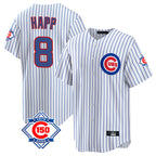 Chicago Cubs #8 Ian Happ Player White Fedasgoge 150th Anniversary Home Game Stitched Jerseys