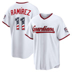 Cleveland Guardians #11 Jos¨¦ Ram¨ªrez USA 250 Fourth of July Home Stadium Jersey - White Fedasgoge