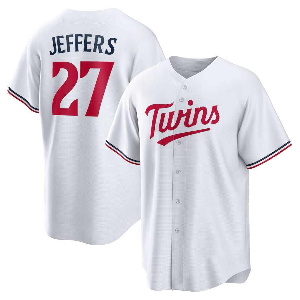 Minnesota Twins #27 Ryan Jeffers White Fedasgoge Home Replica Player Jersey