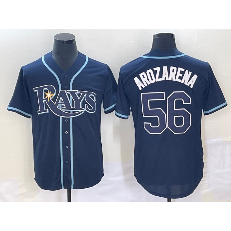 Tampa Bay Rays #56 Randy Arozarena Navy Blue Fedasgoge Stitched Cool Base Jersey