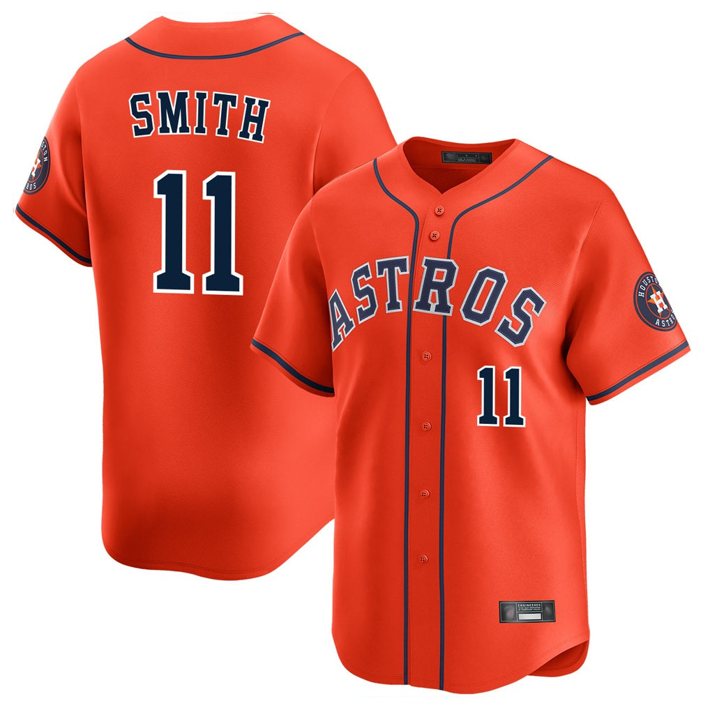 Houston Astros #11 Cam Smith Player Orange Fedasgoge Home Limited Stitched Jerseys