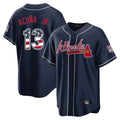 Atlanta Braves #13 Ronald Acuna Jr Player Navy Fedasgoge USA 250 Fourth Of July Limited Home Game Stitched Jerseys