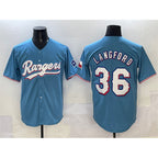 Texas Rangers #36 Wyatt Langford Blue Fedasgoge Limited Stitched Jersey