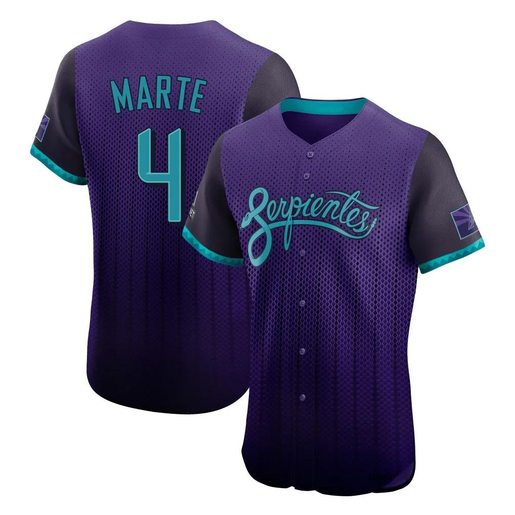 Arizona Diamondbacks #4 Ketel Marte Player Purple Fedasgoge City Connect Limited Elite Home Game Stitched Jerseys