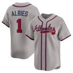 Atlanta Braves #1 Ozzie Albies Gray FOULKSSHOP Road Limited Player Jersey