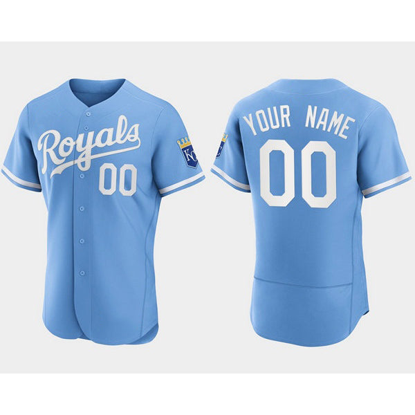Custom Kansas City Royals Fedasgoge ACTIVE PLAYER Blue Flex Base Stitched Jersey