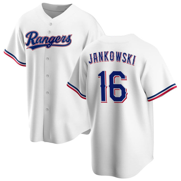 Texas Rangers #16 Travis Jankowski White Fedasgoge Cool Base Stitched Jersey