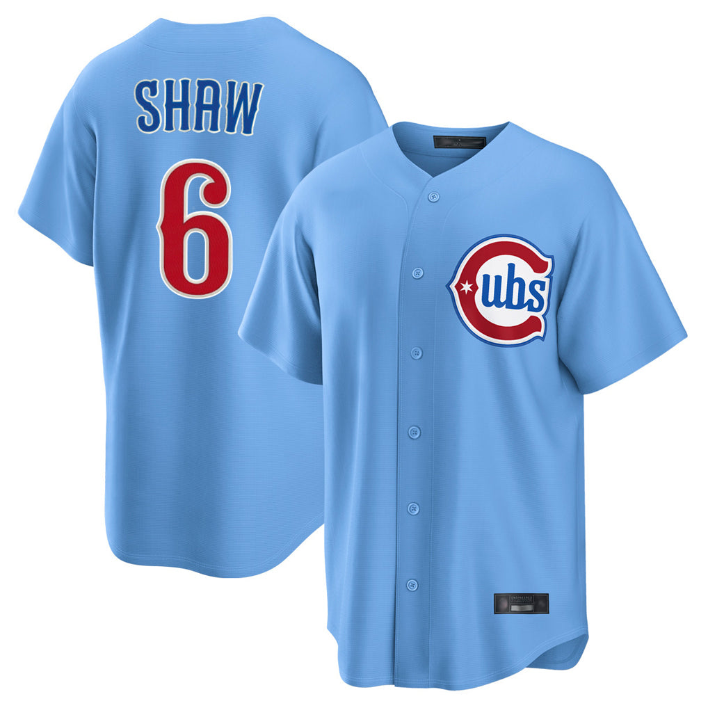 Chicago Cubs #6 Matt Shaw Player Light Blue Fedasgoge Home Game Stitched Jerseys