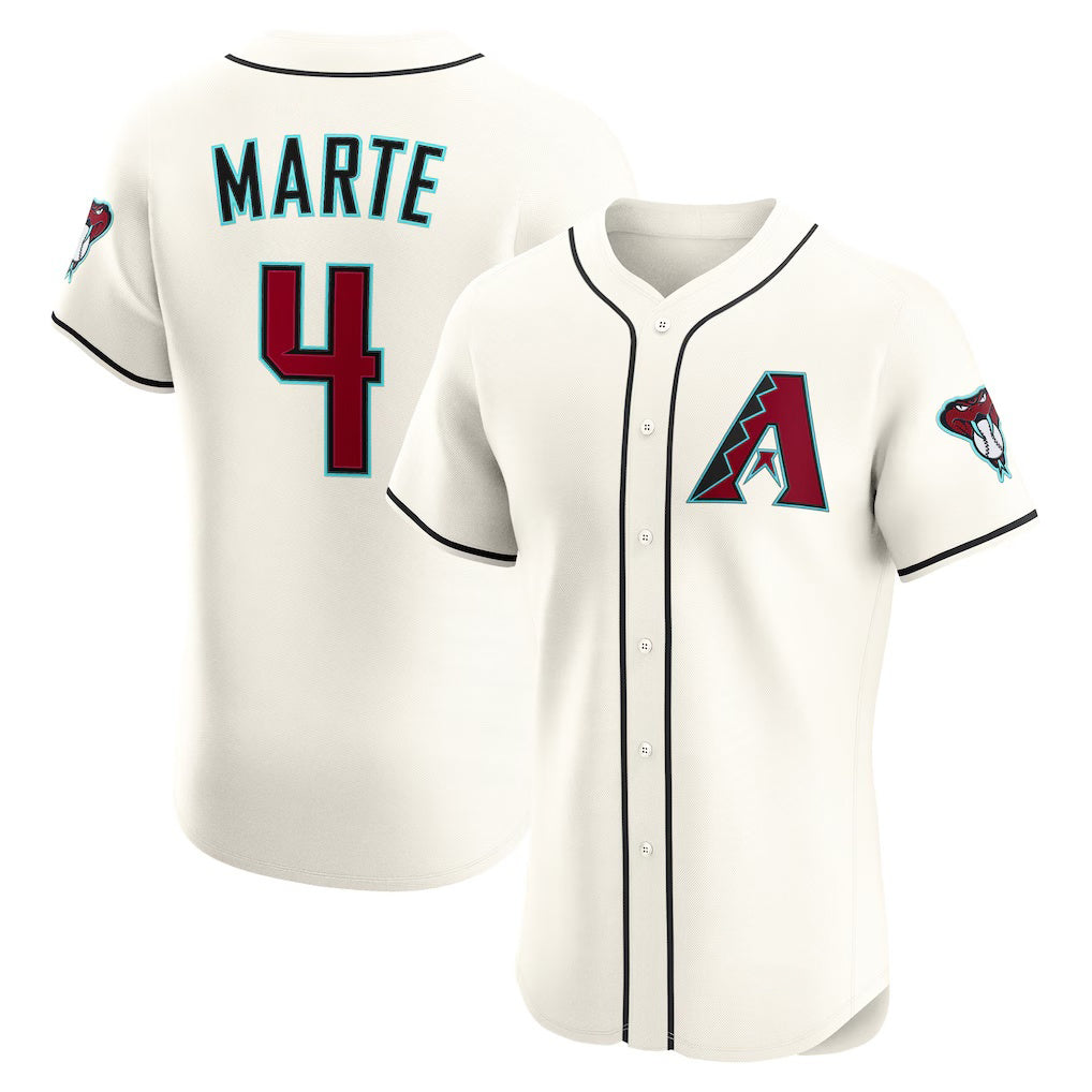 Arizona Diamondbacks #4 Ketel Marte Cream Fedasgoge Home Elite Jersey