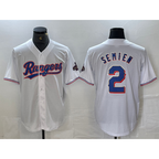 Texas Rangers #2 Marcus Semien White Fedasgoge 2023 World Series Champions Cool Base Jersey