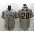 San Francisco Giants #28 Buster Posey Grey Fedasgoge Stitched Cool Base Jersey