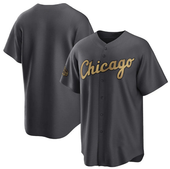 Chicago White Sox Blank Charcoal Fedasgoge 2022 All-Star Cool Base Stitched Jersey