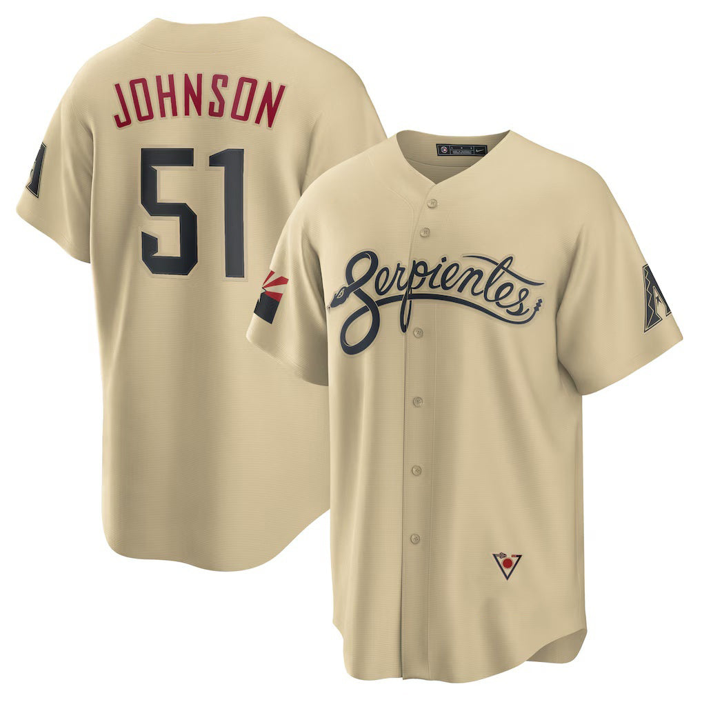 Arizona Diamondbacks #51 Randy Johnson Gold Fedasgoge Sand City Connect Replica Player Jersey