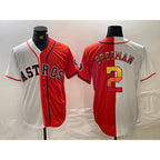 Houston Astros #2 Alex Bregman White Orange Fedasgoge Split Stitched Jersey 2