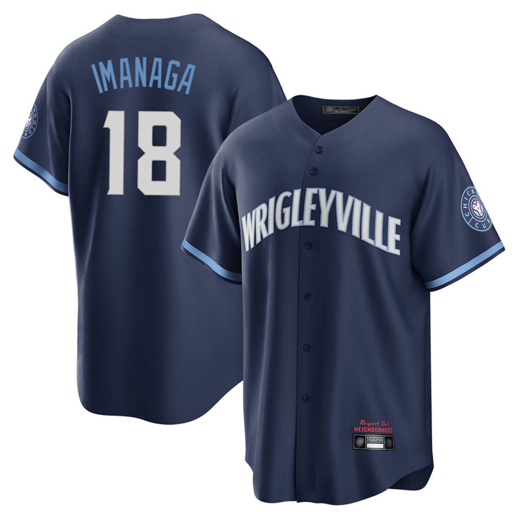Chicago Cubs #18 Shota Imanaga Player Navy Fedasgoge City Connect Home Game Stitched Jerseys