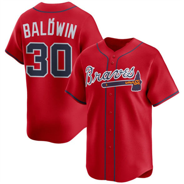Atlanta Braves #30 Drake Baldwin Red FOULKSSHOP 2025 Alternate Limited Stitched Jersey