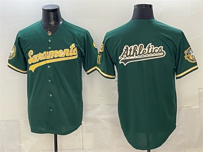 Oakland Athletics Team Big Logo 2026 Green Fedasgoge Alternate Sacramento Celebrating 125 Years Vapor Limited Stitched Jerseys 2