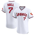Los Angeles Angels #7 Jo Adell Player White Fedasgoge T-shirt Home Limited Elite Stitched Jerseys
