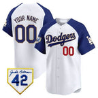 Custom Los Angeles Dodgers 2024 Jackie Robinson Patch Vapor Premier Limited Jersey ¨C White 2 Fedasgoge