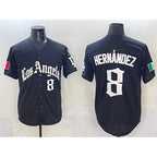 Los Angeles Dodgers #8 Enrique Hernandez Black Fedasgoge Mexico 2025 LA Gothic Style With Fernando Patch Vapor Premier Limited Stitched Jersey