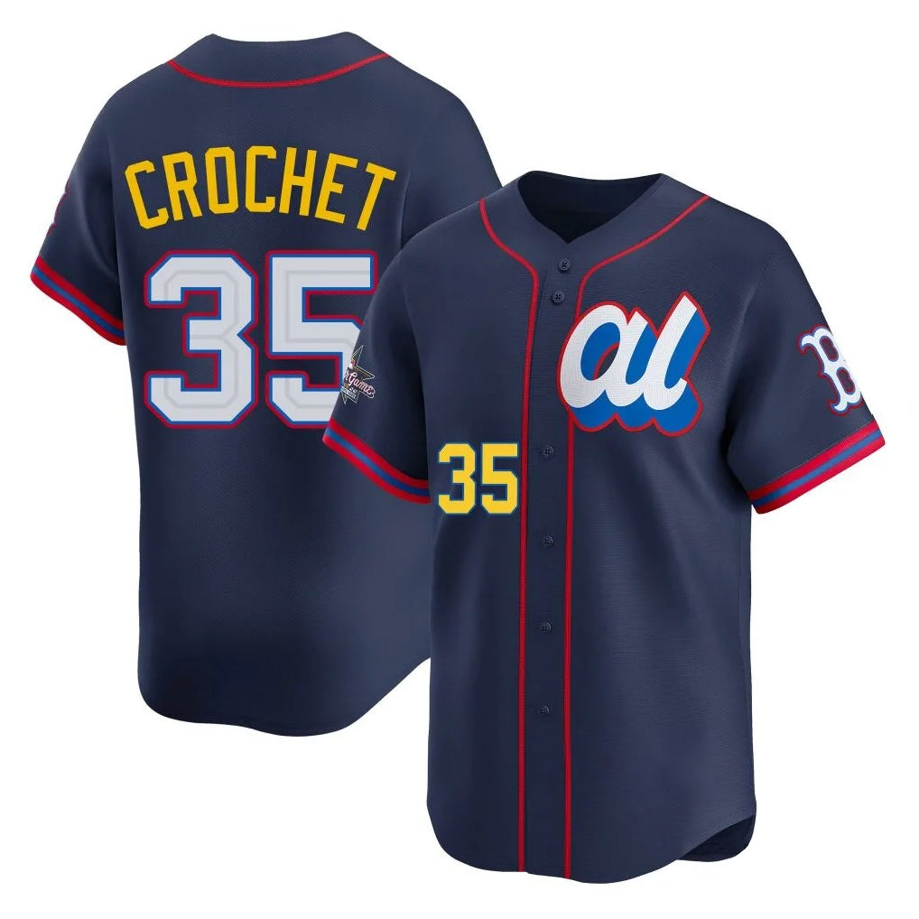 Boston Red Sox #35 Garrett Crochet Player Navy Fedasgoge American League All-Star Edition Game Stitched Jerseys