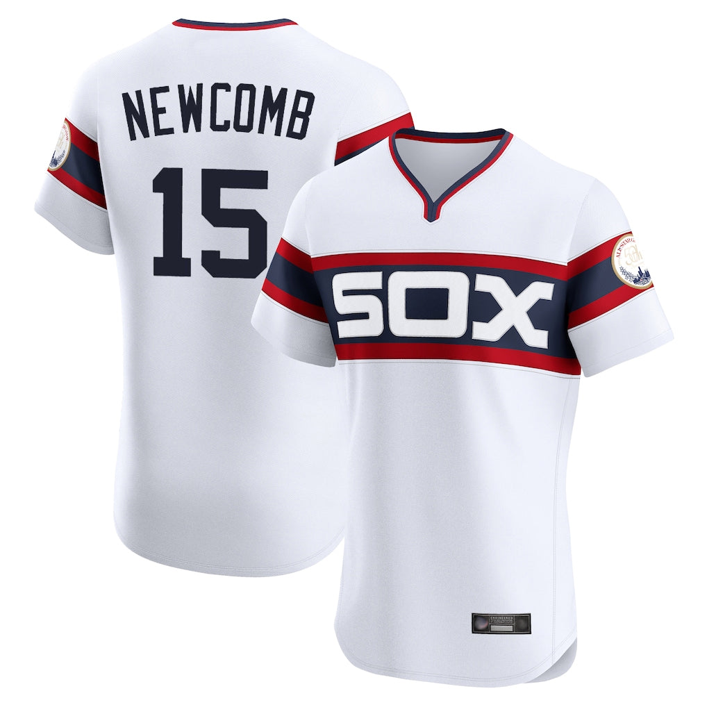Chicago White Sox #15 Sean Newcomb Player White Fedasgoge T-shirt Limited Elite Home Stitched Jerseys