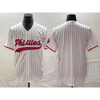 Philadelphia Phillies Blank White Fedasgoge Pinstripe Cool Base Stitched Jersey