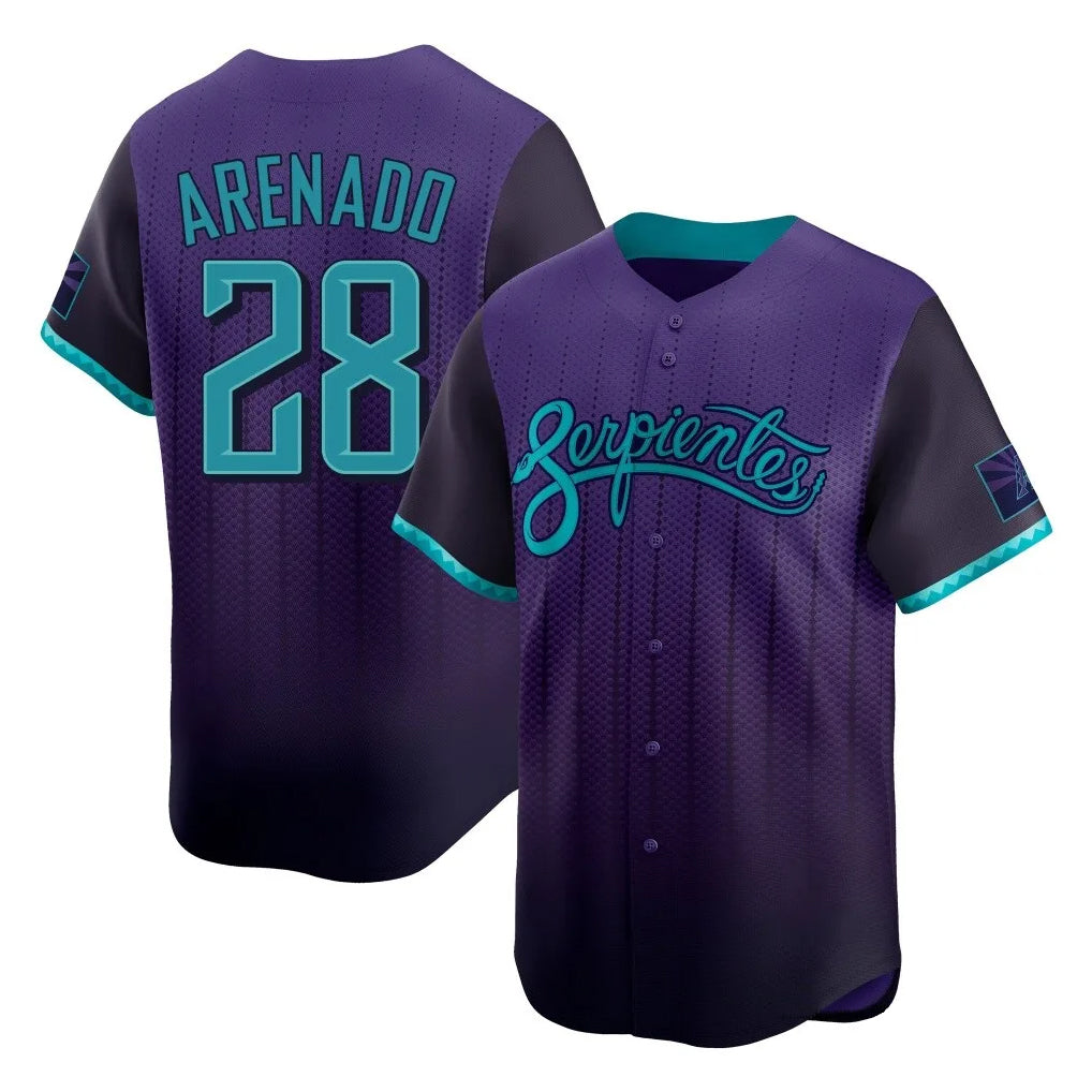 Arizona Diamondbacks #28 Nolan Arenado Player Purple Fedasgoge City Connect Limited Home Game Stitched Jerseys
