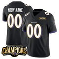 Custom B.Ravens Active Player Black Fedasgoge 2023 F.U.S.E. AFC North Champions Vapor Limited Stitched Jersey