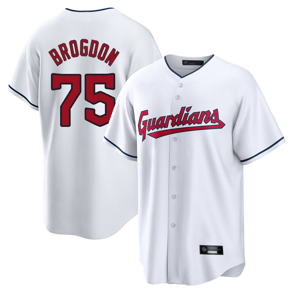 Cleveland Guardians #75 Connor Brogdon Player White Fedasgoge Home Game Stitched Jerseys