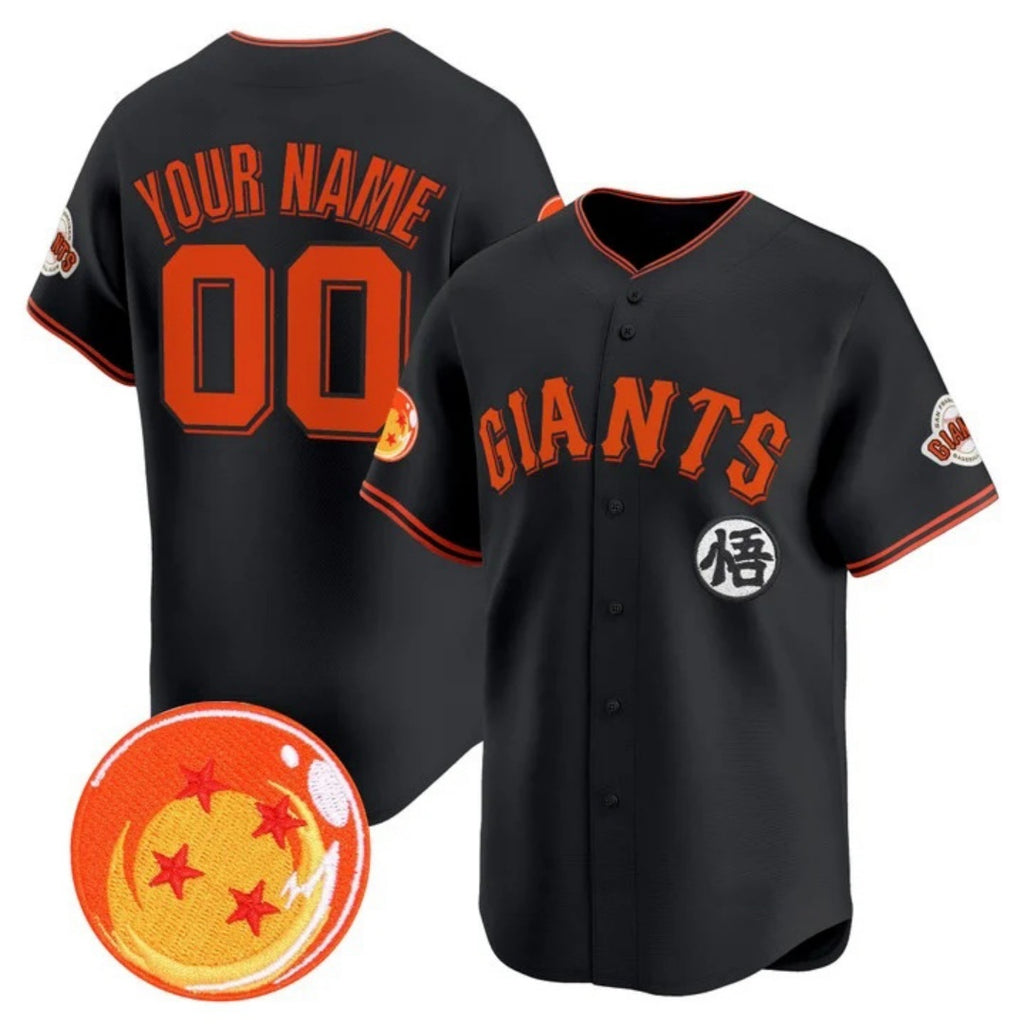 Custom San Francisco Giants x Dragon Ball Black Fedasgoge Vapor Premier Limited Jersey - All Stitched