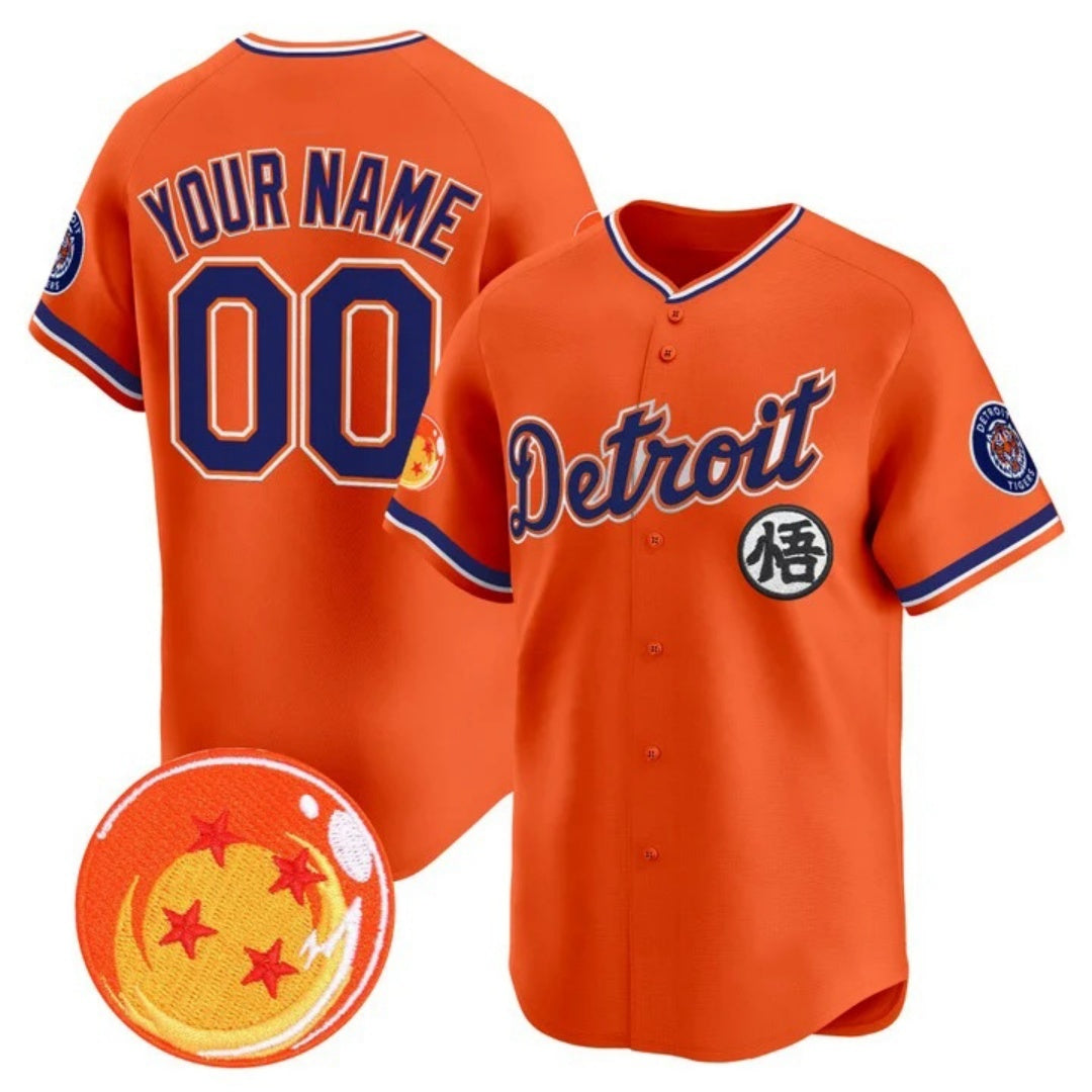 Custom Detroit Tigers x Dragon Ball Orange Fedasgoge Vapor Premier Limited Jersey - All Stitched