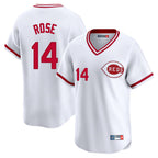 Cincinnati Reds #14 Pete Rose Player White Fedasgoge Cooperstown Collection Limited T-shirt Home Stitched Jerseys