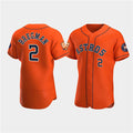 Houston Astros #2 Jose Altuve Orange Fedasgoge 60th Anniversary Flex Base Stitched Jersey