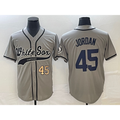 Chicago White Sox #45 Michael Jordan Number Grey Fedasgoge Cool Base Stitched Jersey