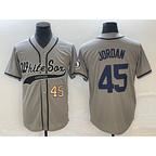 Chicago White Sox #45 Michael Jordan Number Grey Fedasgoge Cool Base Stitched Jersey
