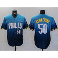 Philadelphia Phillies #50 Orion Kerkering Number Blue Fedasgoge 2024 City Connect Limited Stitched Jersey