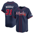 Atlanta Braves #31 Greg Maddux Player Navy Fedasgoge 2025 Speedway Classic Home Game Stitched Jerseys