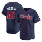 Atlanta Braves #31 Greg Maddux Player Navy Fedasgoge 2025 Speedway Classic Home Game Stitched Jerseys