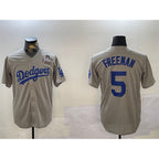 Los Angeles Dodgers #5 Freddie Freeman Grey Fedasgoge 2024 World Series Cool Base Stitched Jersey