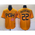 Pittsburgh Pirates #22 Andrew McCutchen Number Gold Fedasgoge 2023 City Connect Stitched Jersey