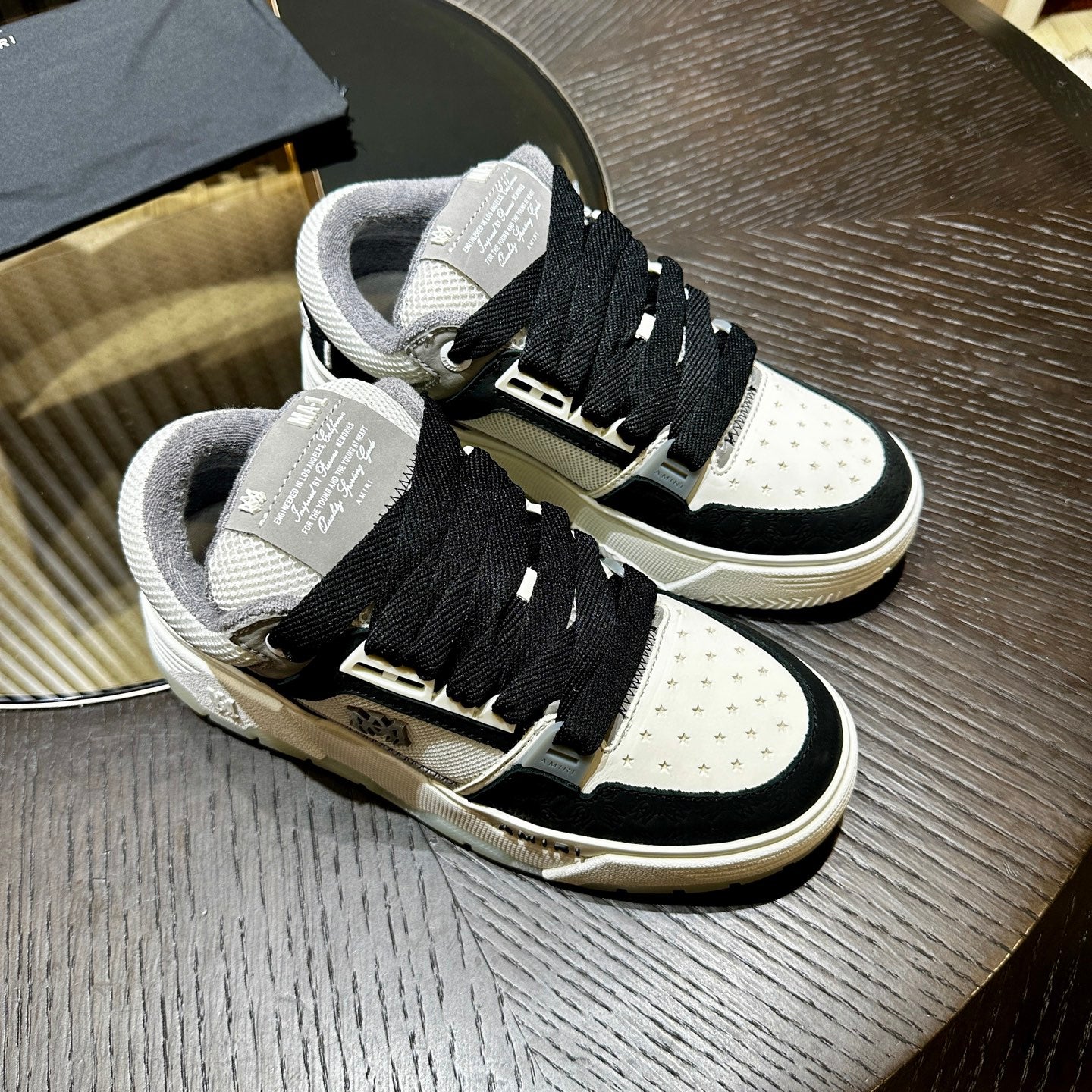 Men's Amiri Premium Leather Platform Mesh Shoes
