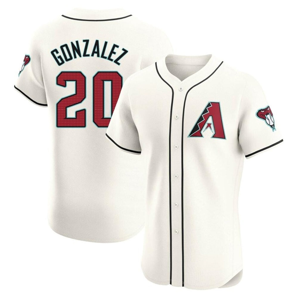 Arizona Diamondbacks #20 Luis Gonzalez Player Cream Fedasgoge Limited Elite Home Game Stitched Jerseys