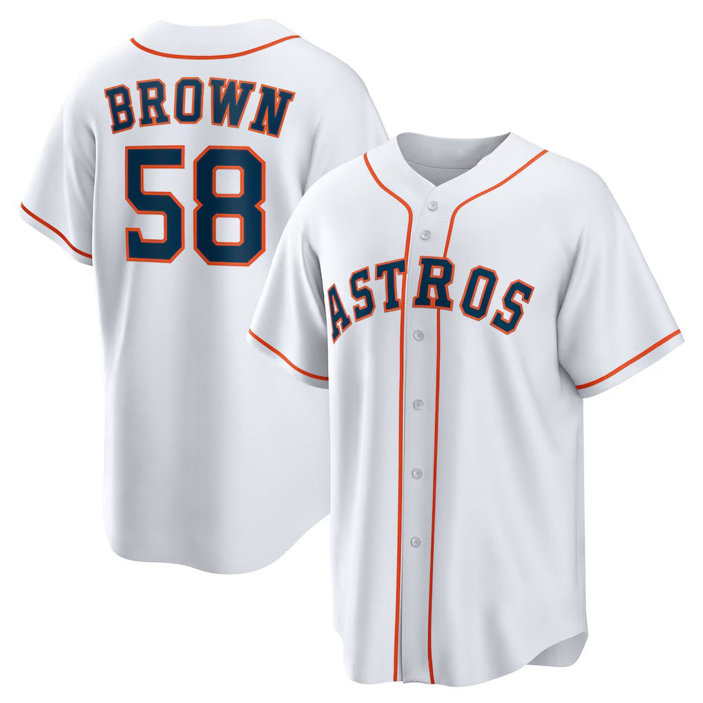 Houston Astros #58 Hunter Brown White Fedasgoge Home Replica Jersey