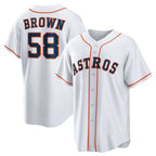 Houston Astros #58 Hunter Brown White Fedasgoge Home Replica Jersey