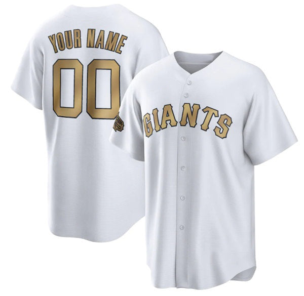 Custom San Francisco Giants Active Player White Fedasgoge 2022 All-Star Cool Base Stitched Jersey