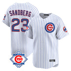Chicago Cubs #23 Ryne Sandberg Player White Fedasgoge 150th Anniversary Limited Home Game Stitched Jerseys