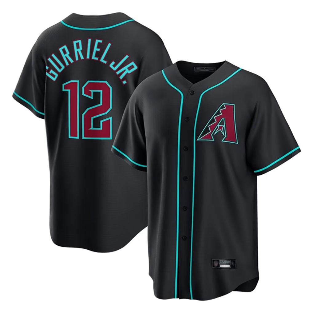 Arizona Diamondbacks #12 Lourdes Gurriel Jr Player Black Fedasgoge Fashion Out Home Game Stitched Jerseys